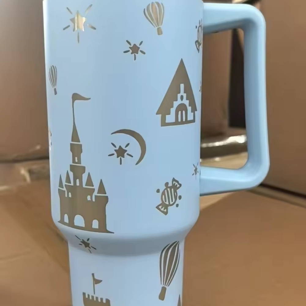Light Blue Castle & Hot Air Balloon Tumbler